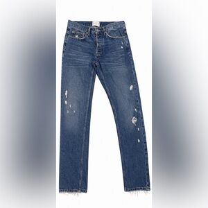 Sandro Men's Droit Slim Fit Distressed Jeans - Blue